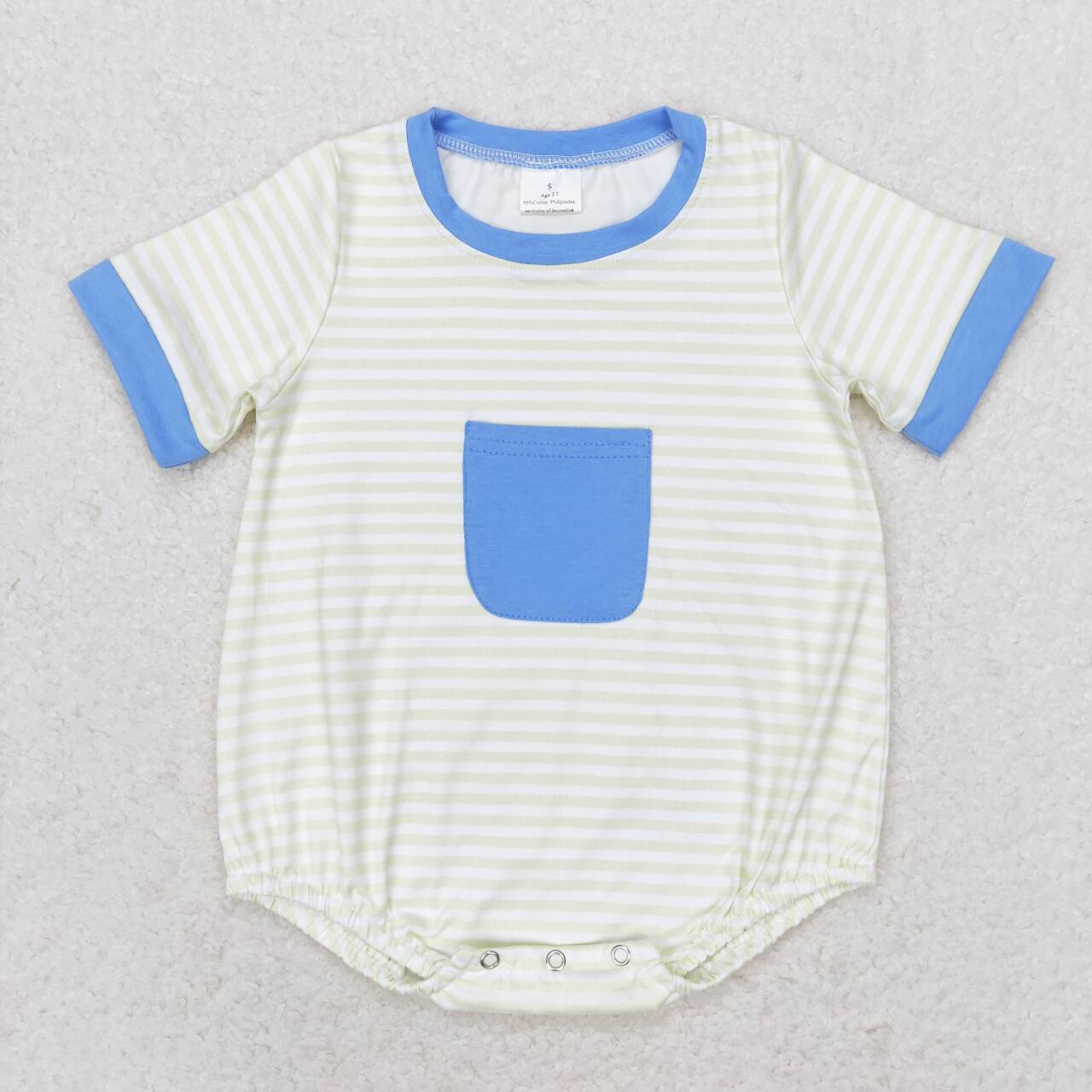 baby boy stripe bubble with pocket