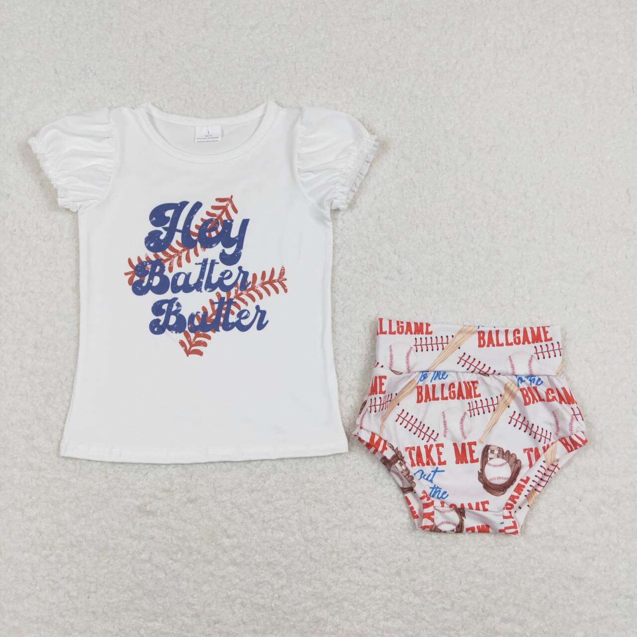 baby girl baseball bummie set