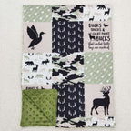 deer&duck print minky blanket