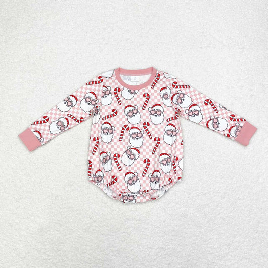 checkered santa baby girl Christmas bubble