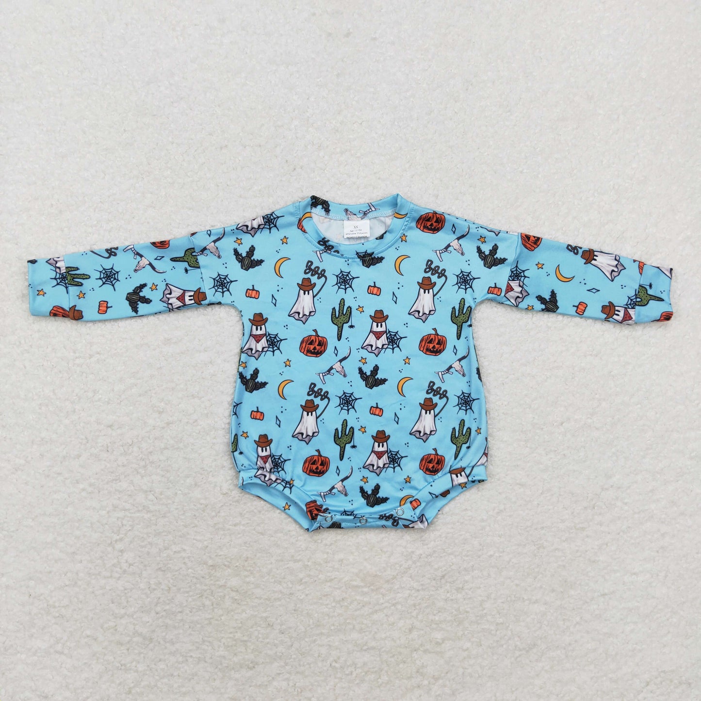 long sleeve howdy ghost bubble blue