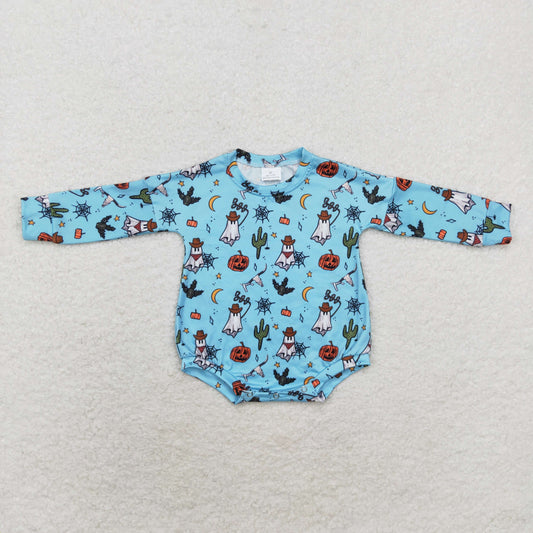 long sleeve howdy ghost bubble blue