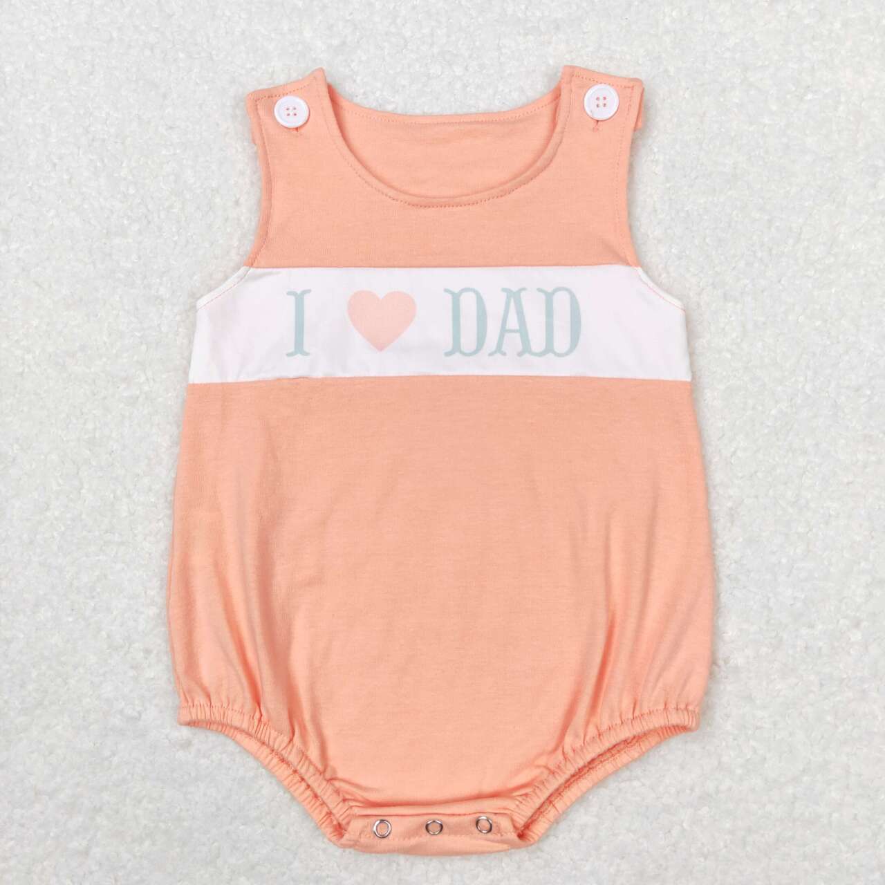 baby boy i love dad peach color tank romper