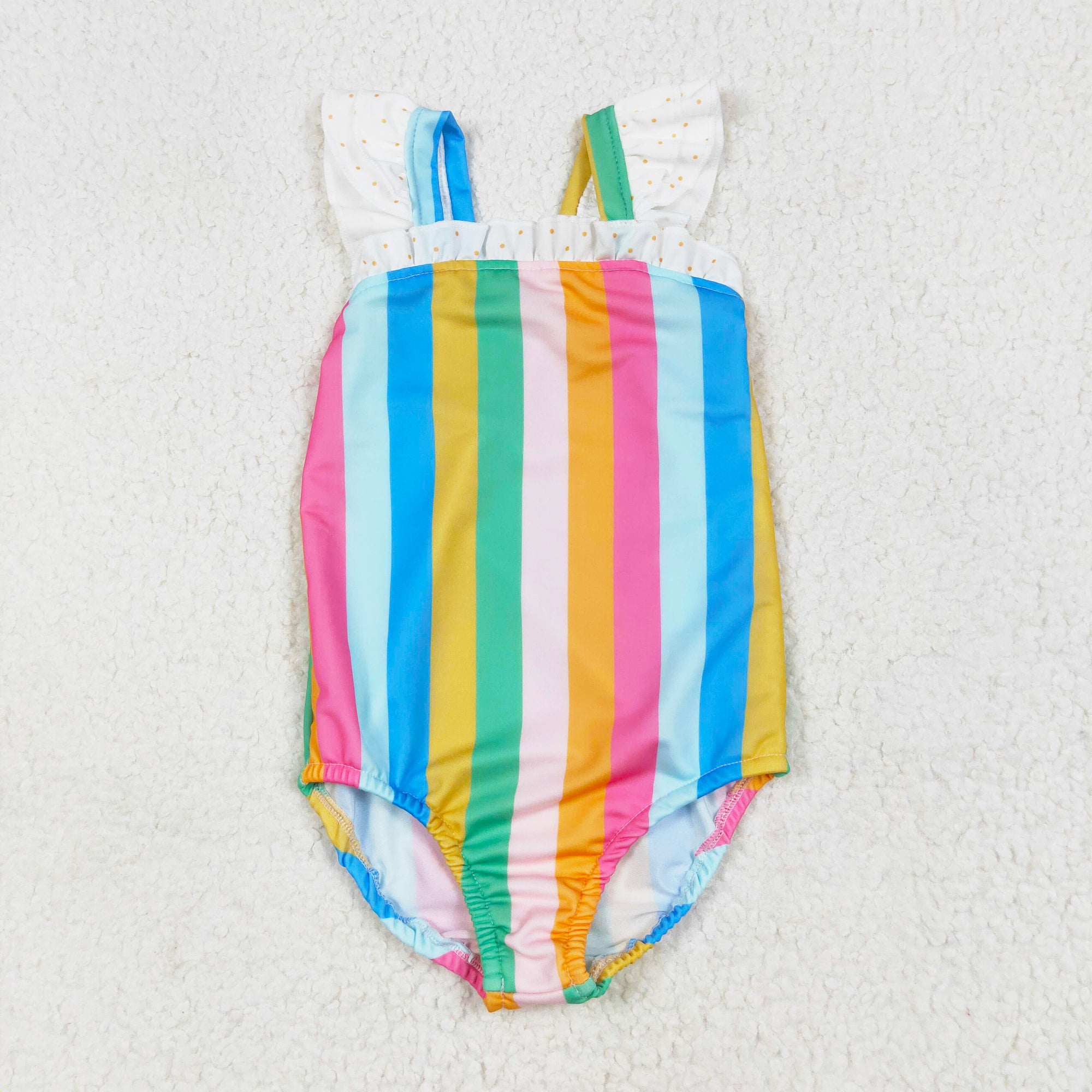 colorful striped one piece swimsuit