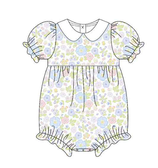 TAT 5-6weeks MOQ 3 flower print collared bubble