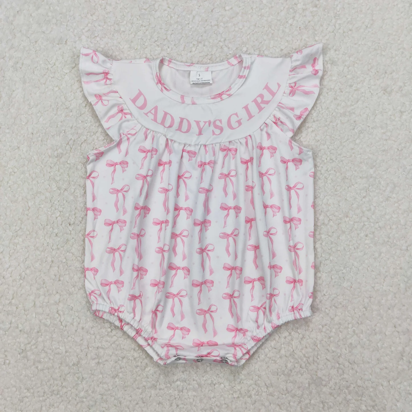 Daddy's Girl Pink Bows Print Sibling Clothes