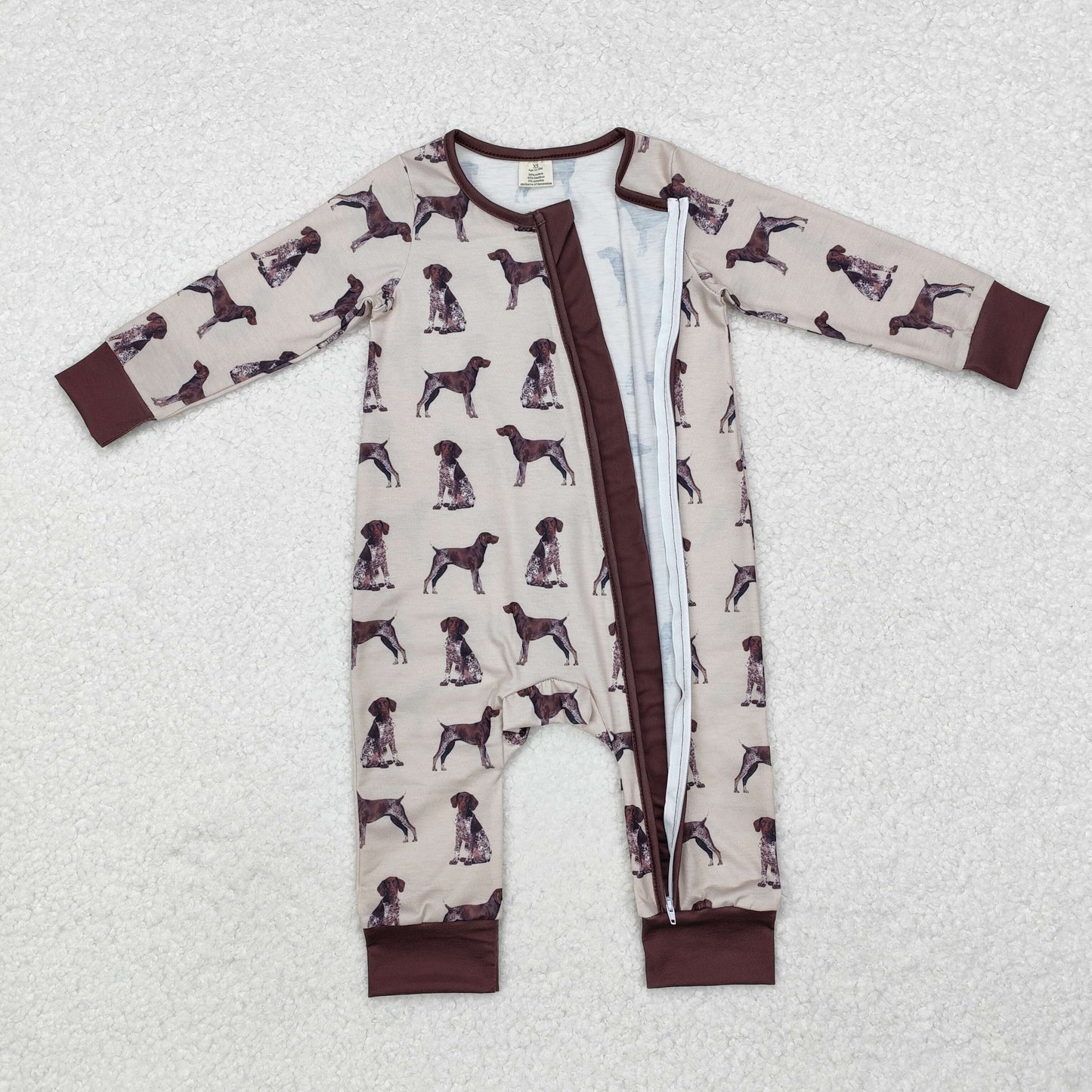 dog print zip bamboo sleeper baby clothes