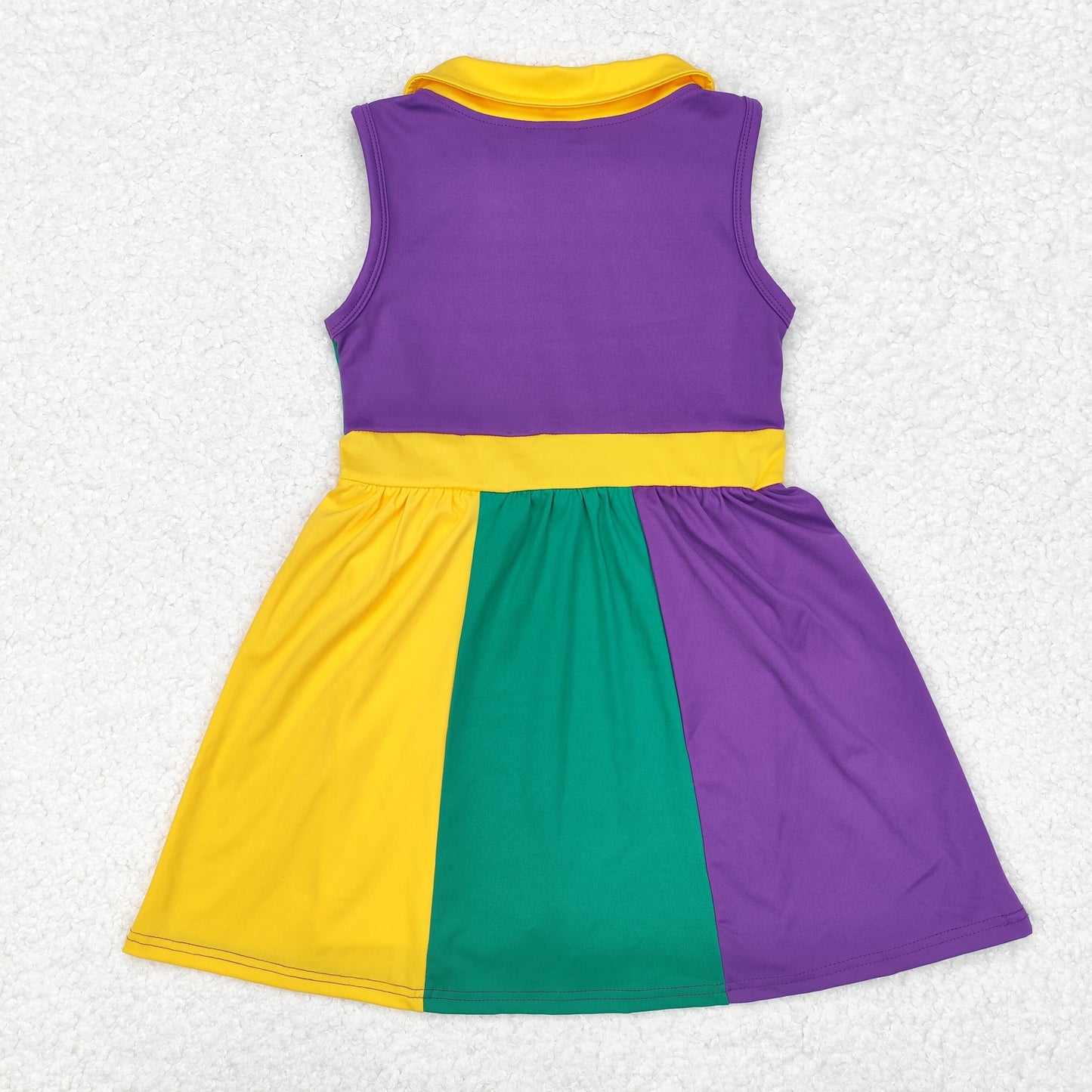 Mardi gras green purple yellow athletic dress