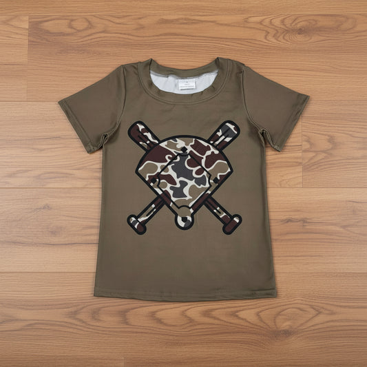 camo baseball tee t-shirt boy summer tops