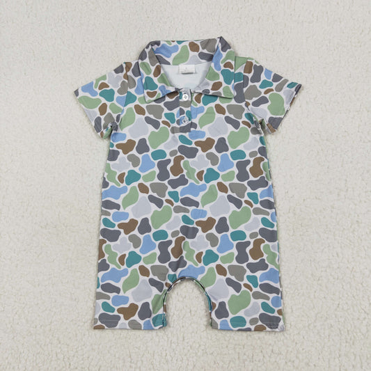 camo polo shorties romper