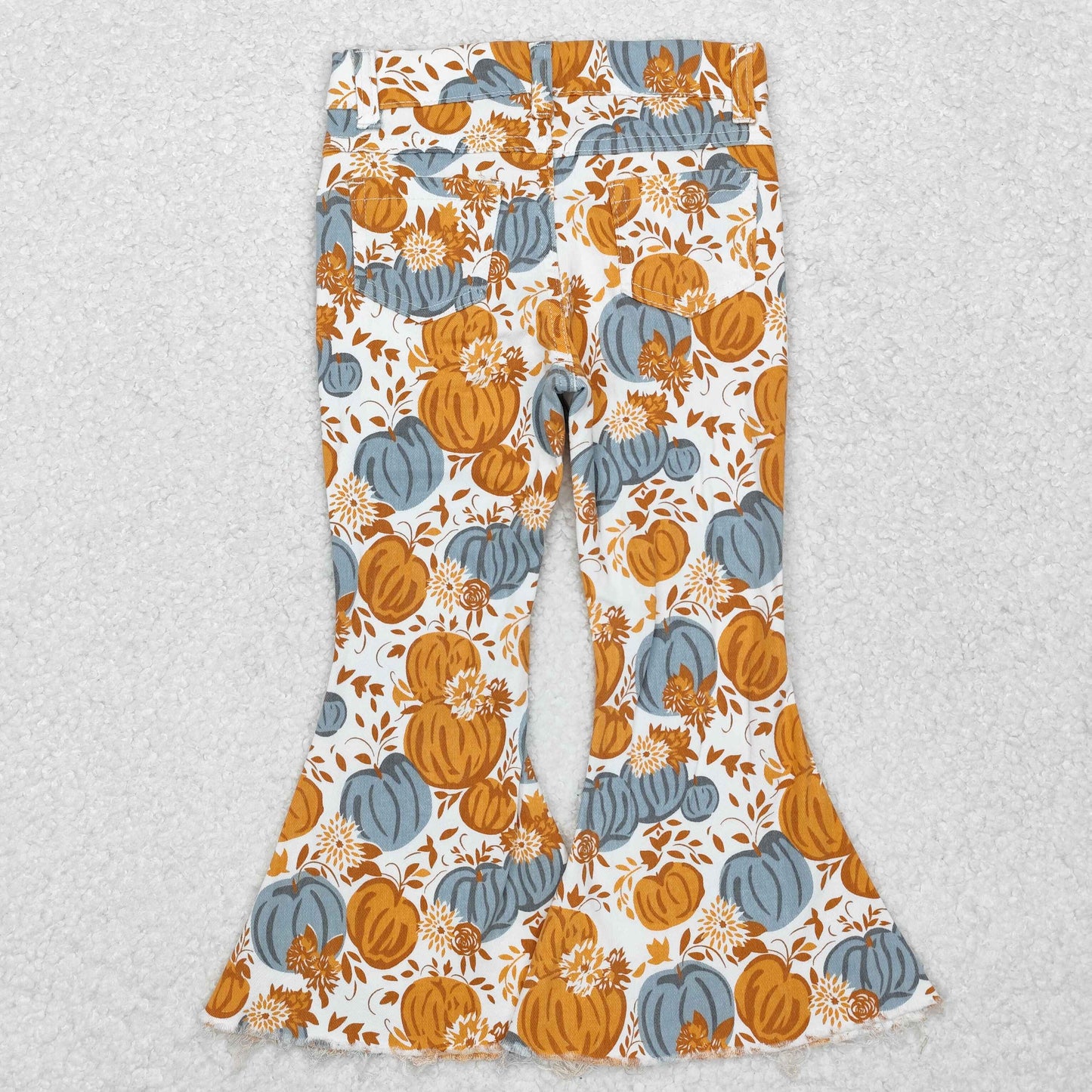 pumpkin print denim pants girls  jeans