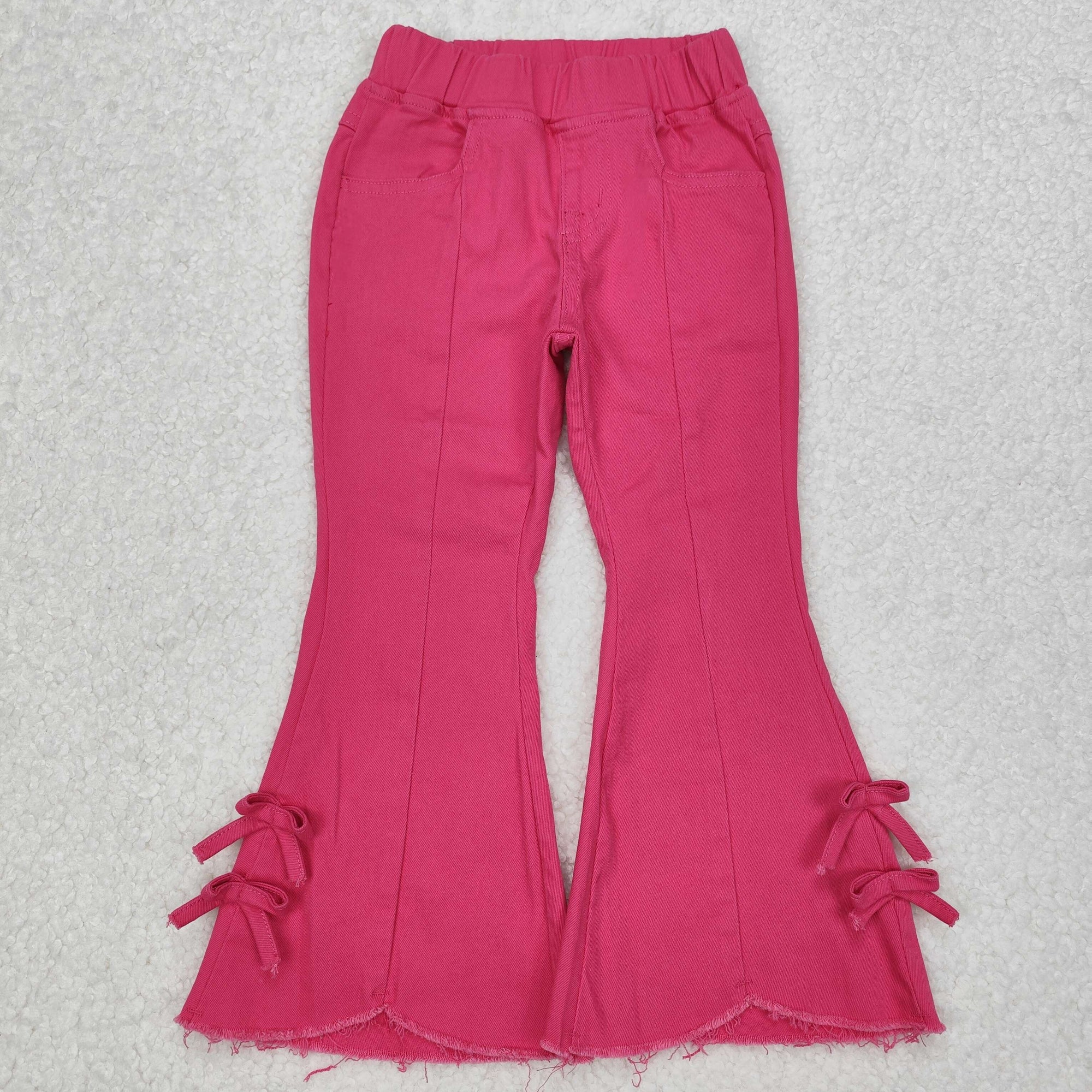 solid pink girl jeans denim pants