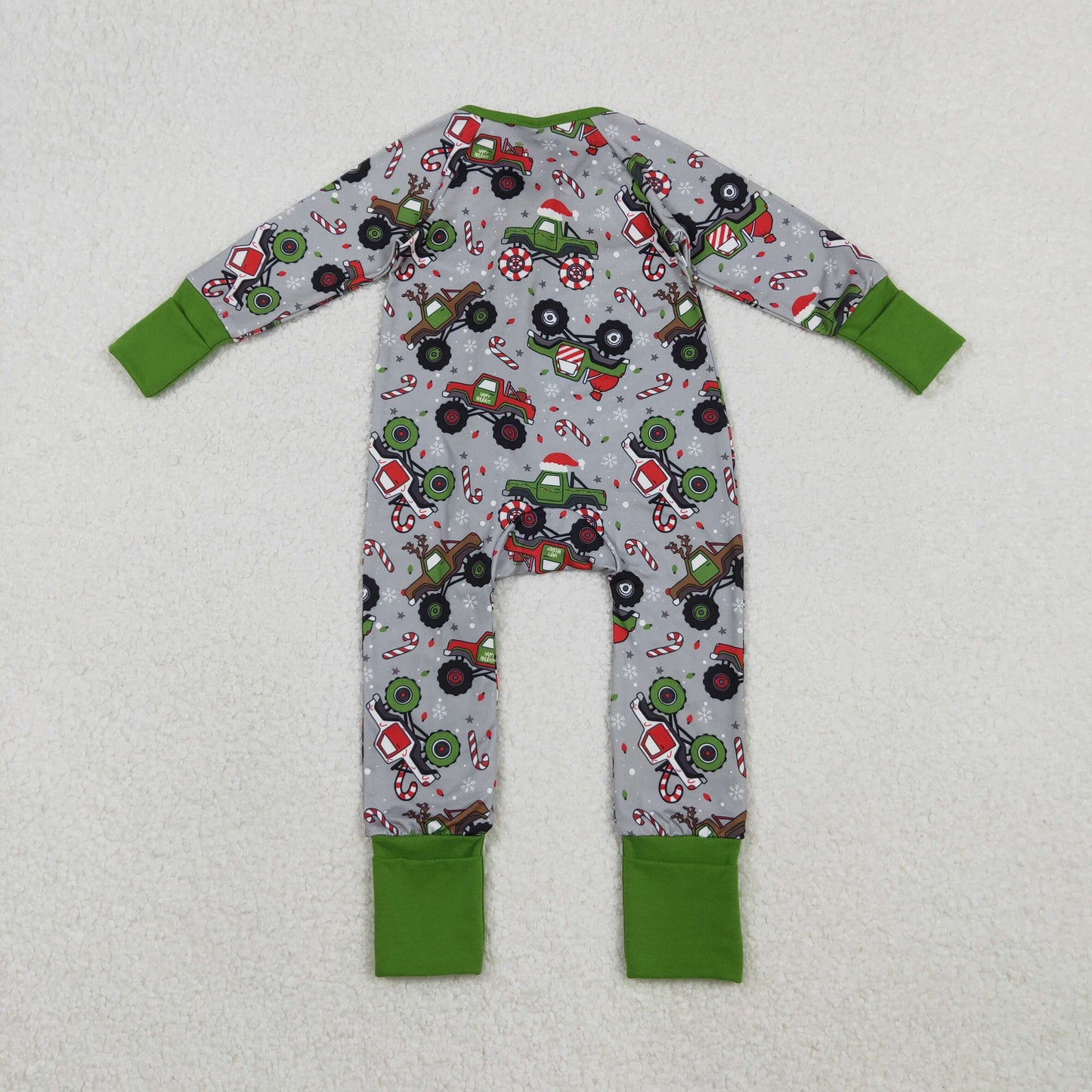 santa monster turck Christmas baby zip sleeper pajama