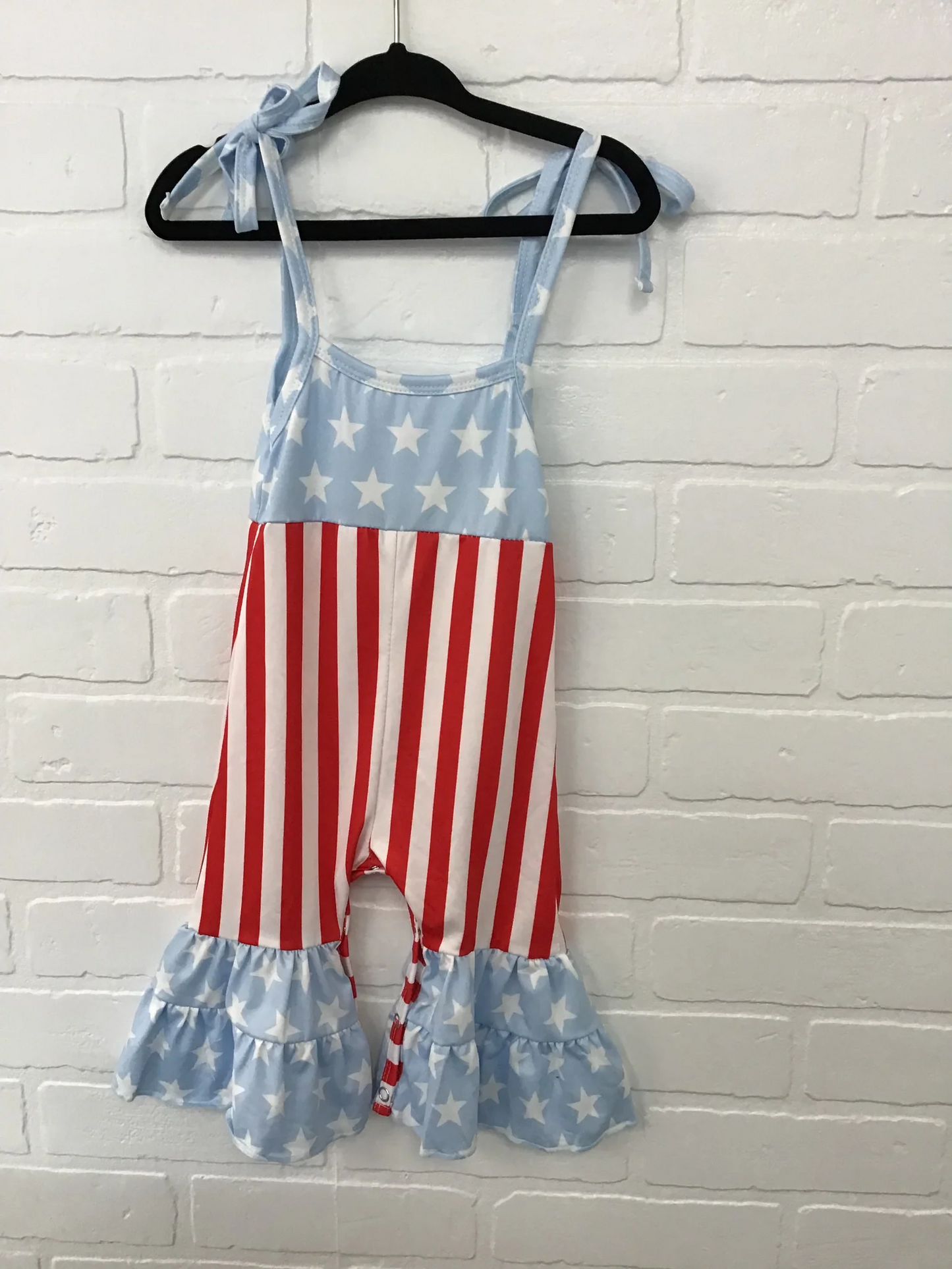 4th of july stripe and stars girl jumpsuit