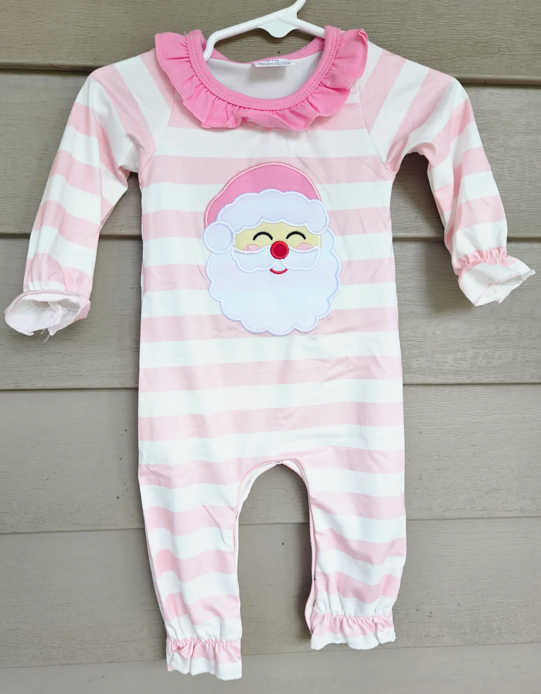 Santa Face Stripe Girls Jumper