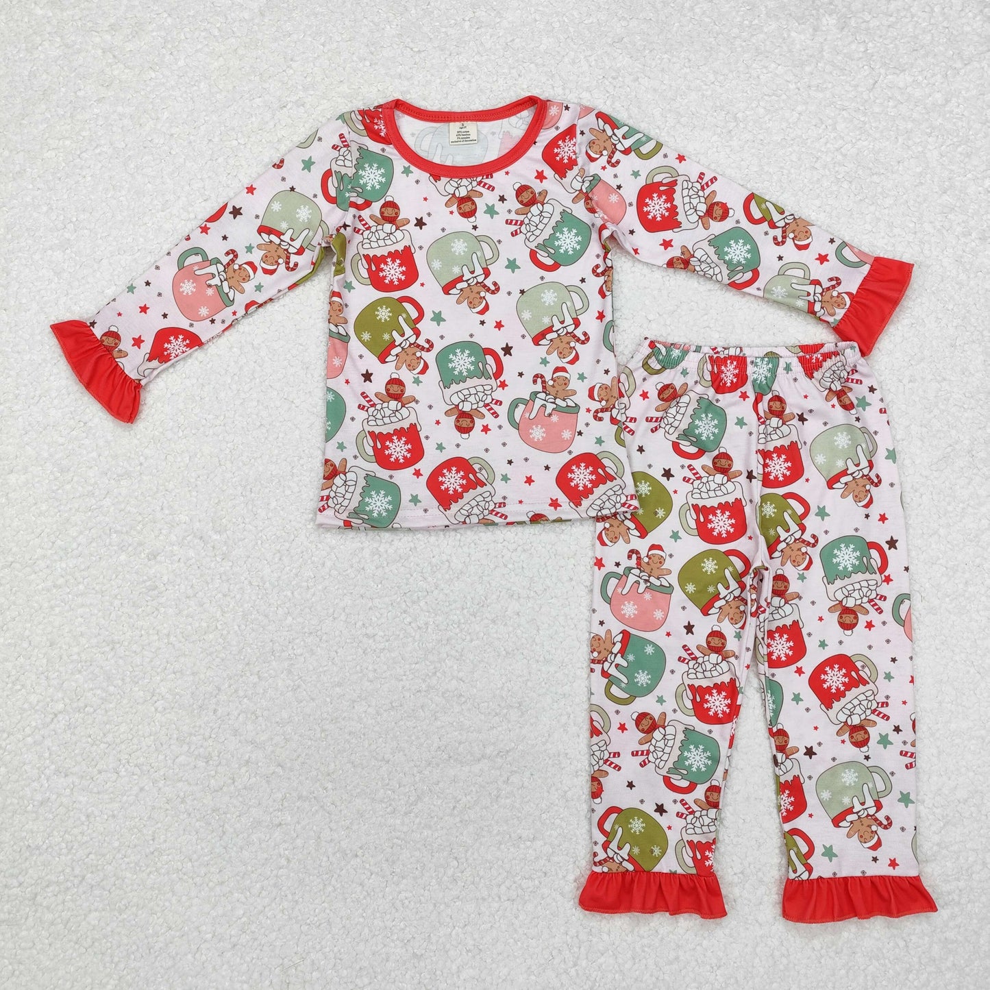 baby girl Christmas cocoa bamboo pajama set