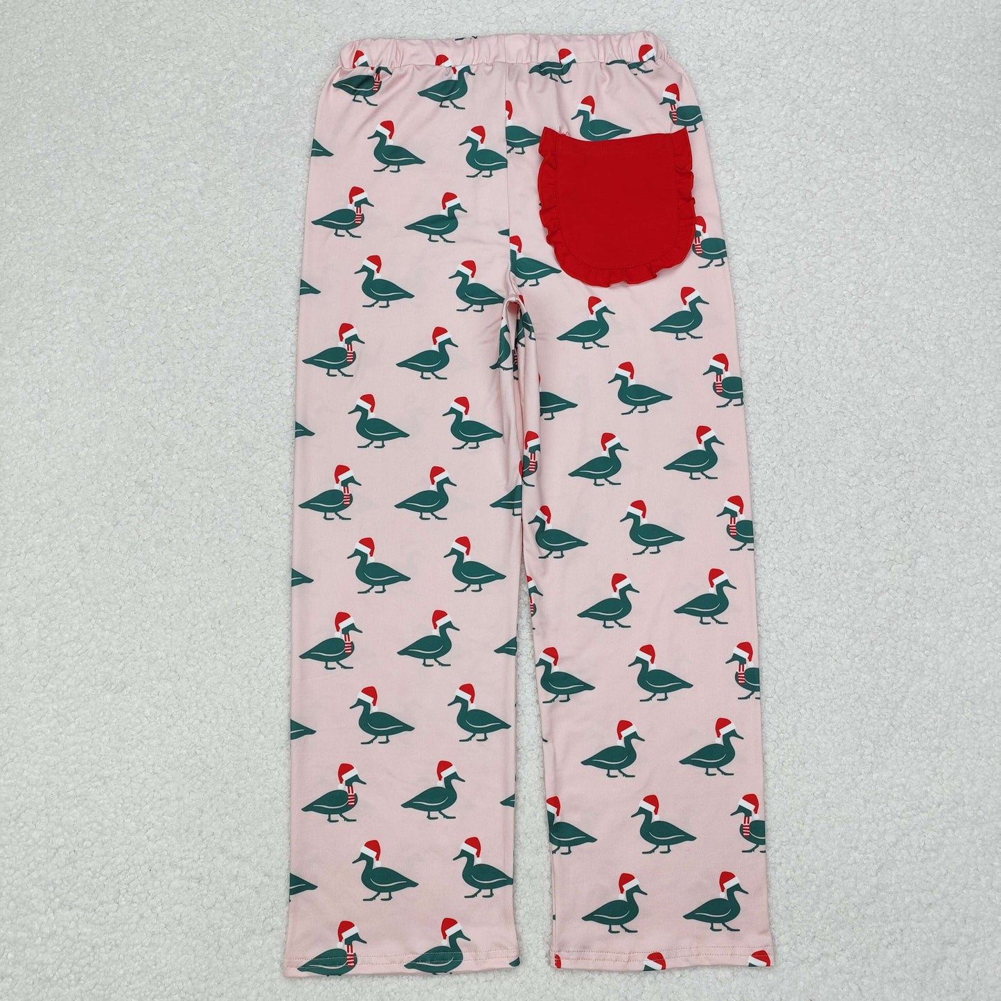 woman santa duck print adult christmas straight pants