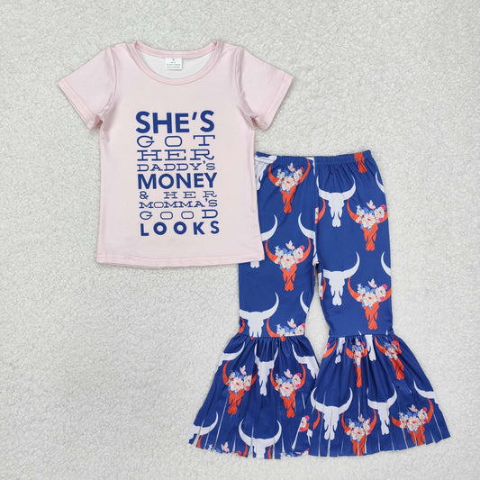 toddler girl daddy's money & mommy's looks bell set