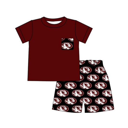 Custom order maroon tiger team boy set