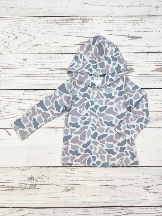 gray camo print boys hoodies