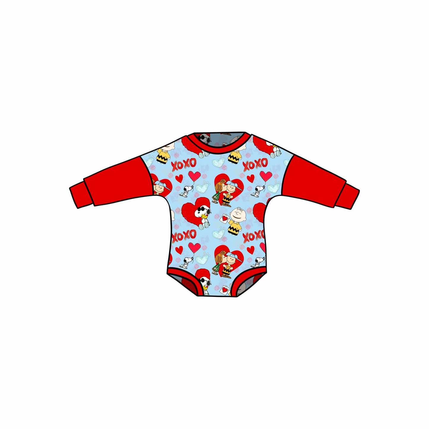 Split- CLOSE 2nd Dec xoxo cartoon baby valentine romper