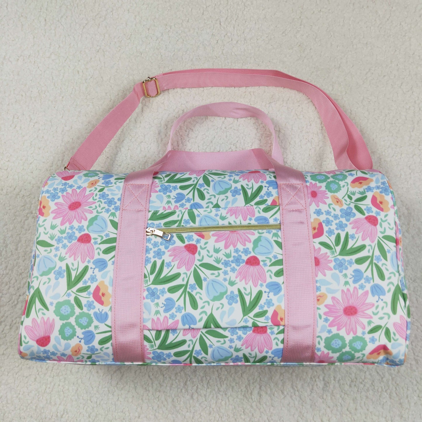 pink flower duffel & gym bag
