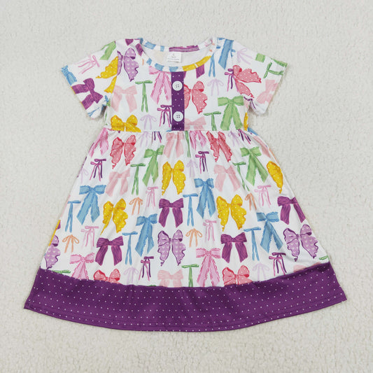 short sleeve colorful coquette baby girl dress