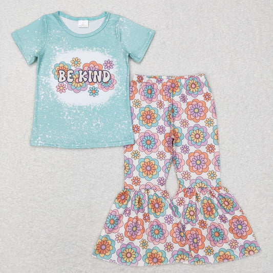 be kind boutique outfit pretty floral bell bottom clothes