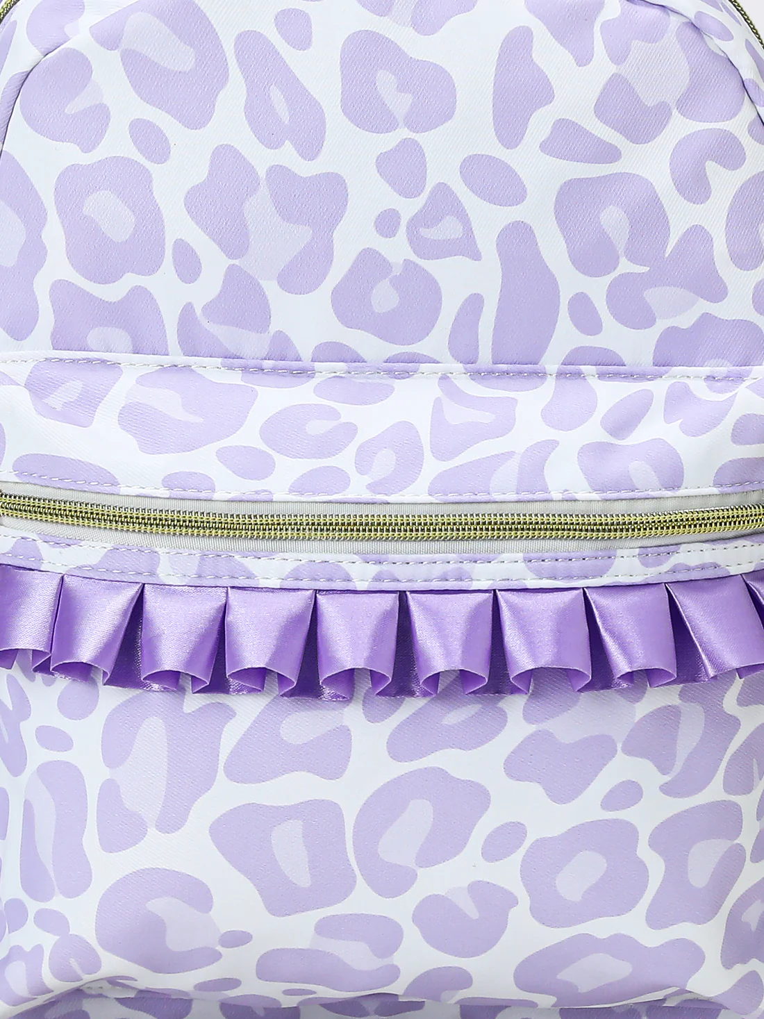 purple leopard ruffle bag kids backpack