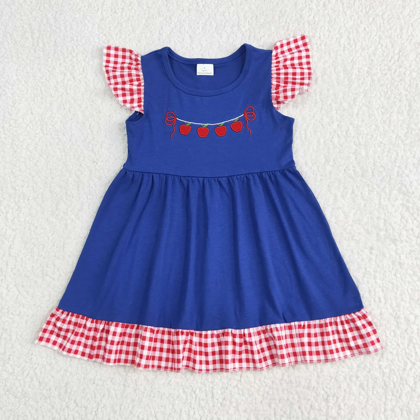 Apple Embroidery Kids Back To School Sibling Clothes