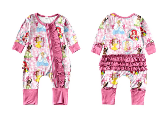 Split-CLOSE 9th Feb long sleeve princess ruffle zip sleeper