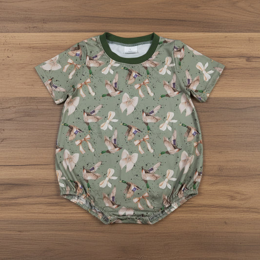 mallard and coquette baby romper