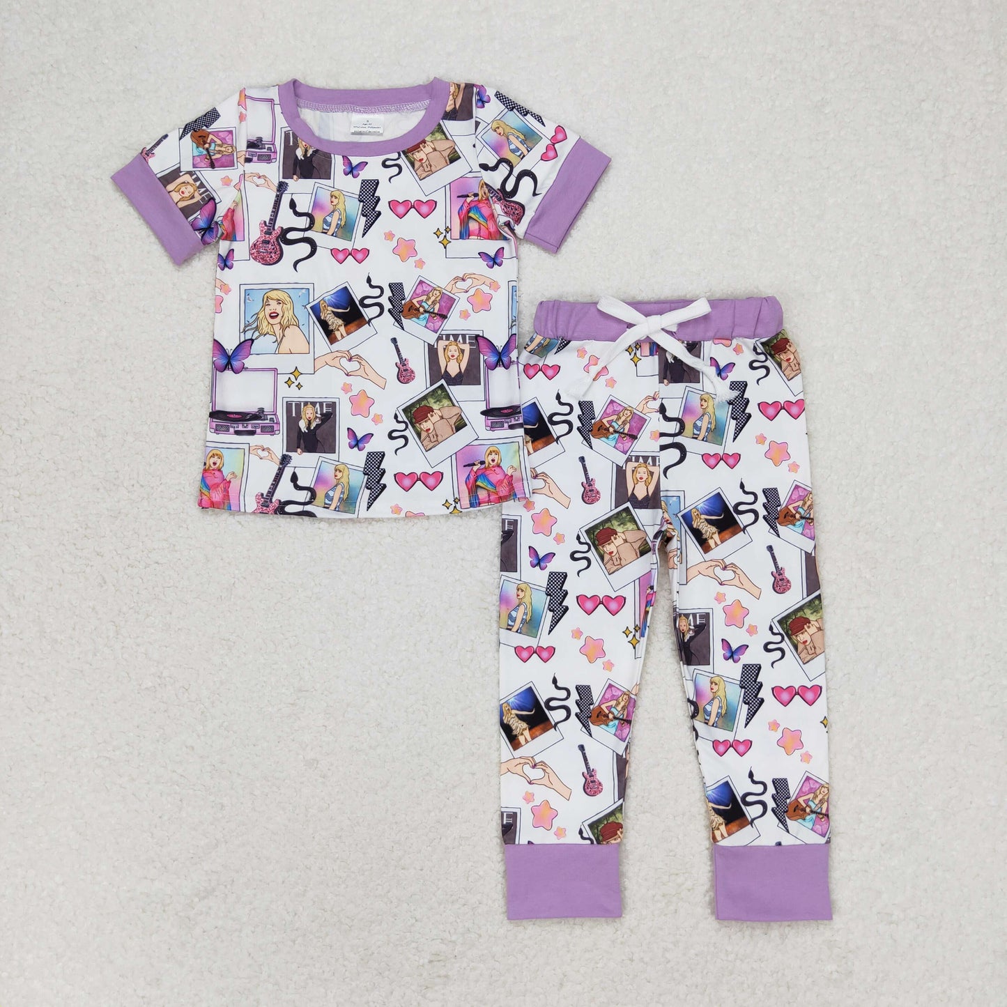 short sleeve girl taylor swift pajama kids clothing