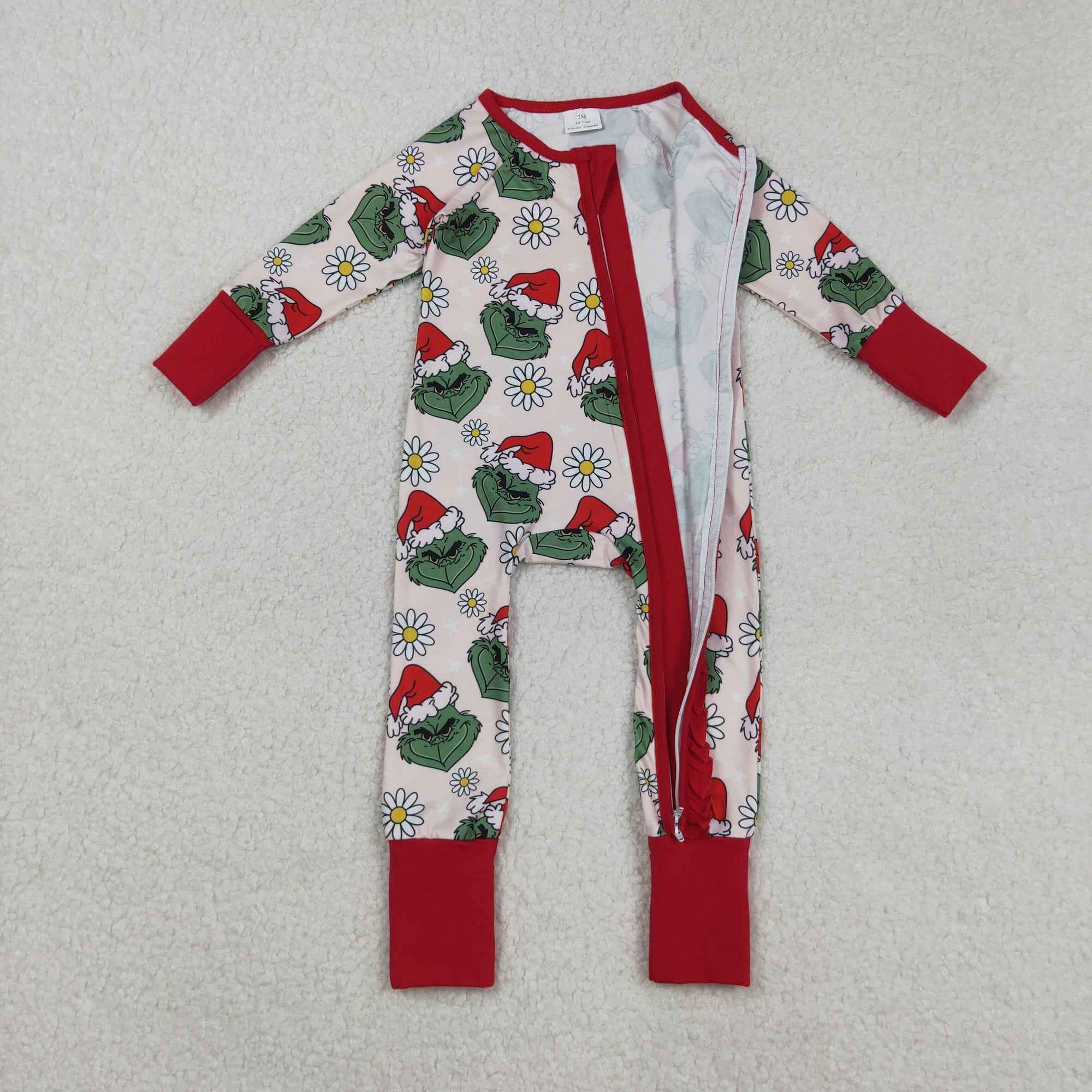 floral gri*ch ruffle zip sleeper