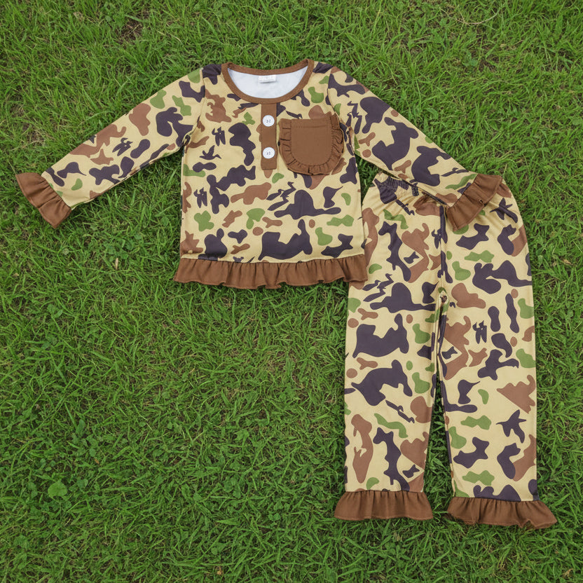 ruffle camo pajama set