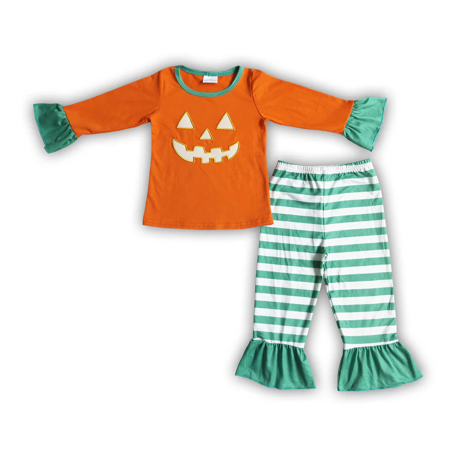 Halloween Pumpkin Face Sibling Pajama