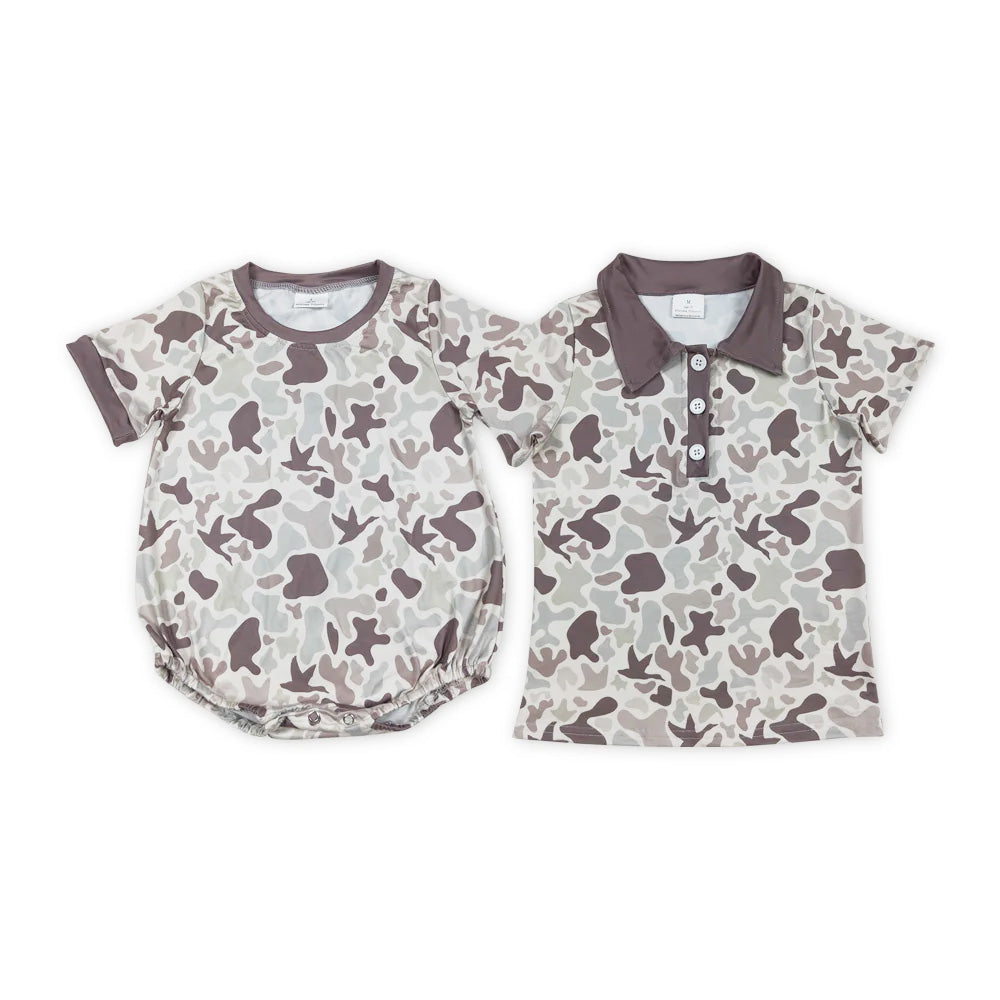 Camo Hunting Print Brother Summer Matching Clothes