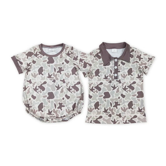 Camo Hunting Print Brother Summer Matching Clothes