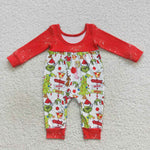 cute grinchmas print romper