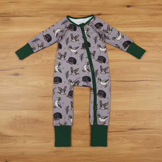 mallard hunting zipper sleeper baby clothing