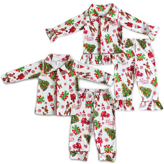Elf on the Shelf Kids Sibling Christmas Pajamas
