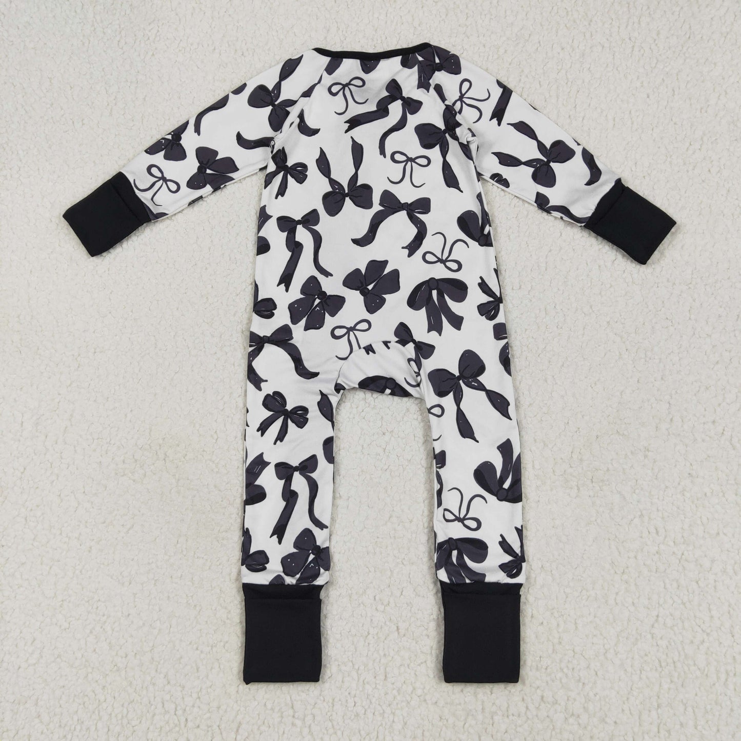 western cowboy black bow print zip sleeper