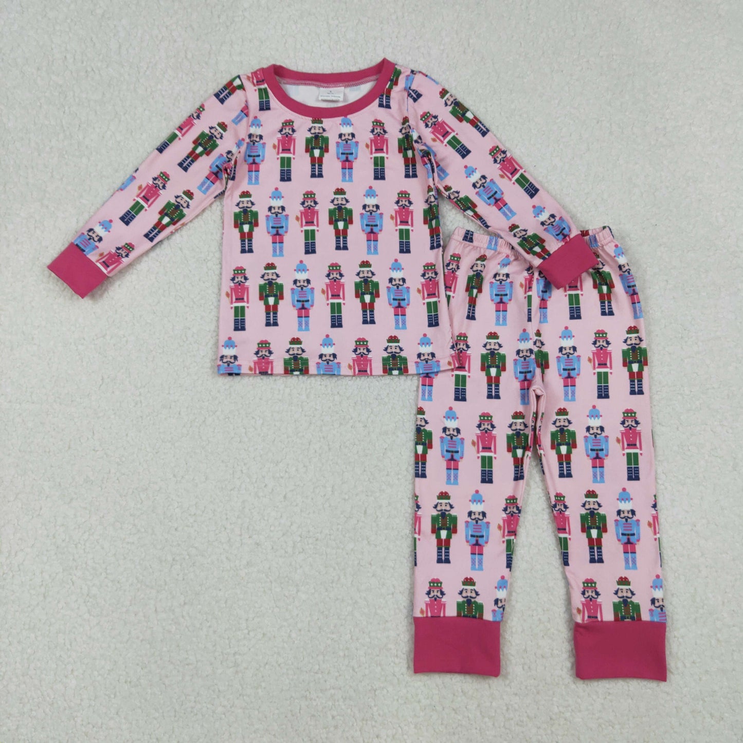 pink nutcracker baby girl two pieces lounge set pajama