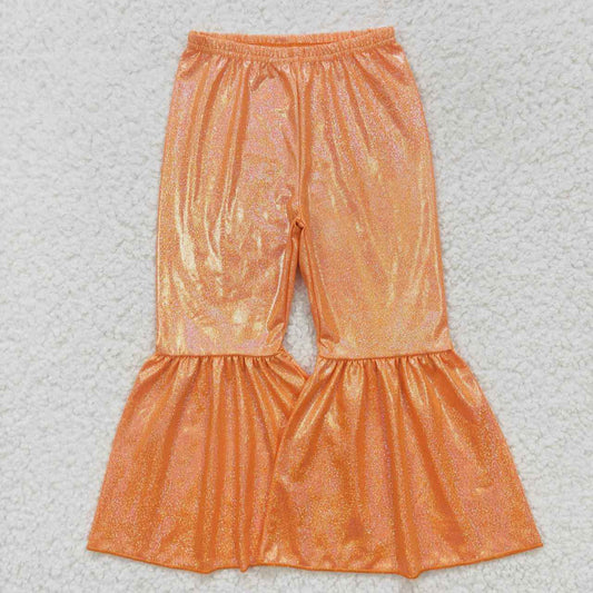 orange satin bell bottom toddler girl clothing