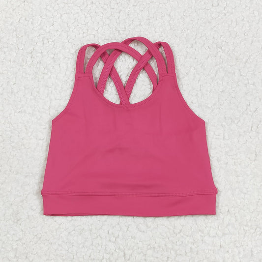 solid cross back sports tennis tank yoga top