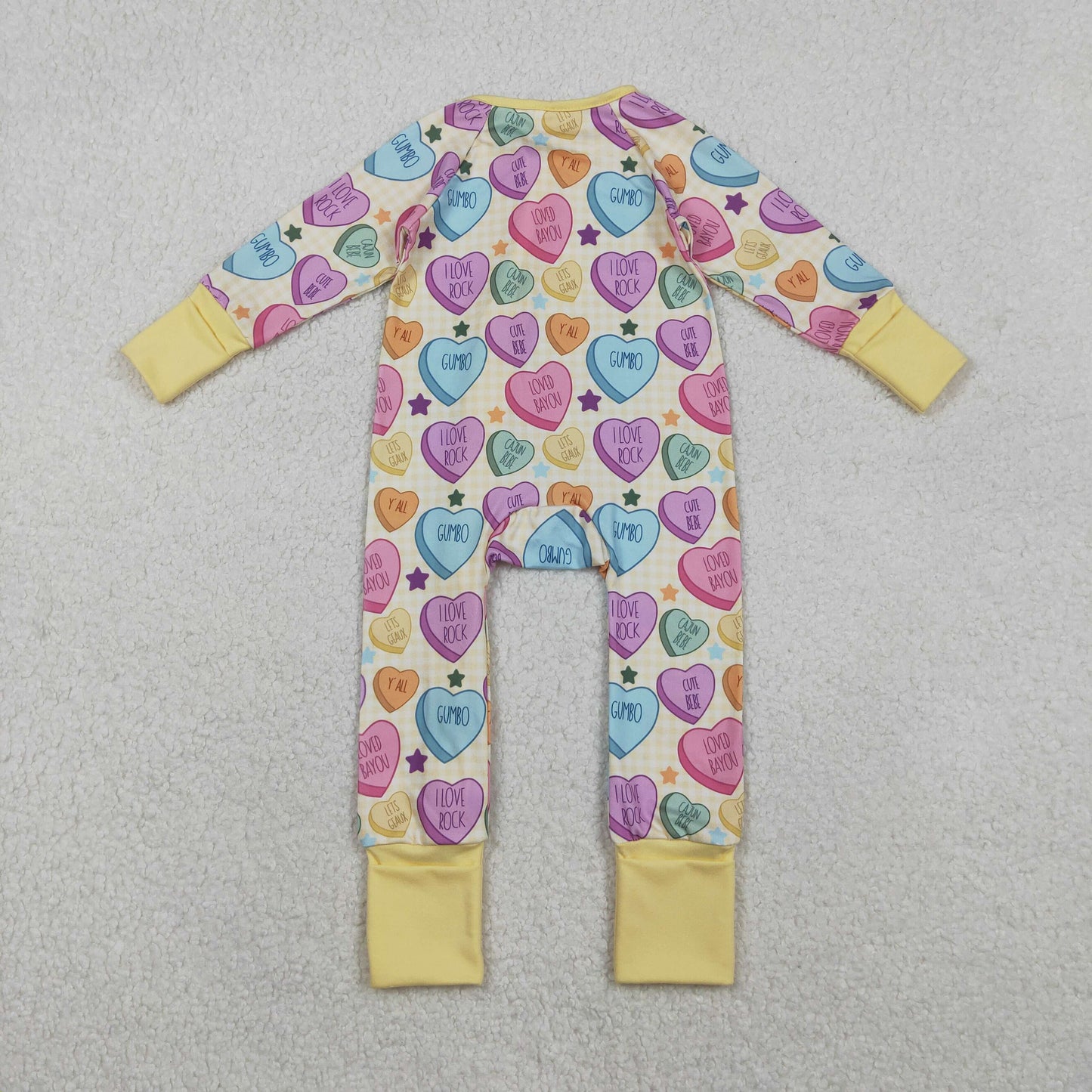 colorful valentine candy girl zipper sleeper
