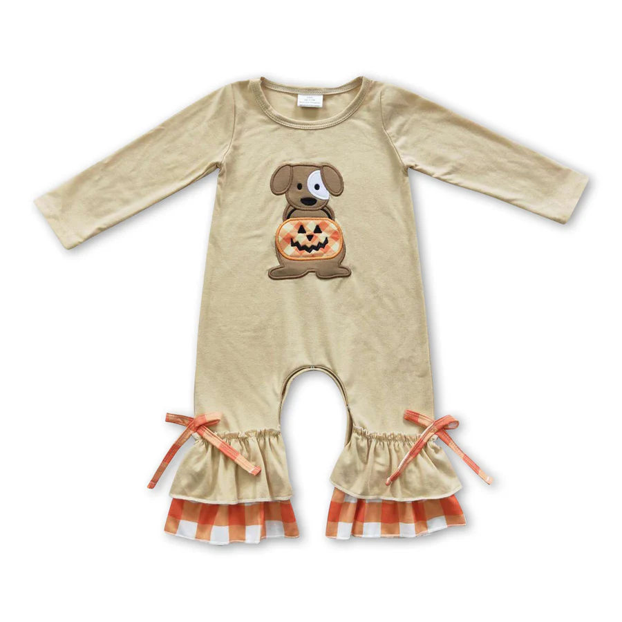 Halloween pumpkin Dog Embroidery Sibling Clothing
