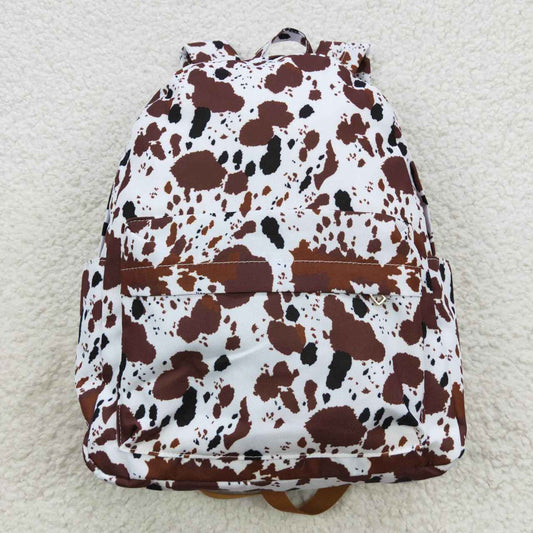 Cow print kids backpack school bag