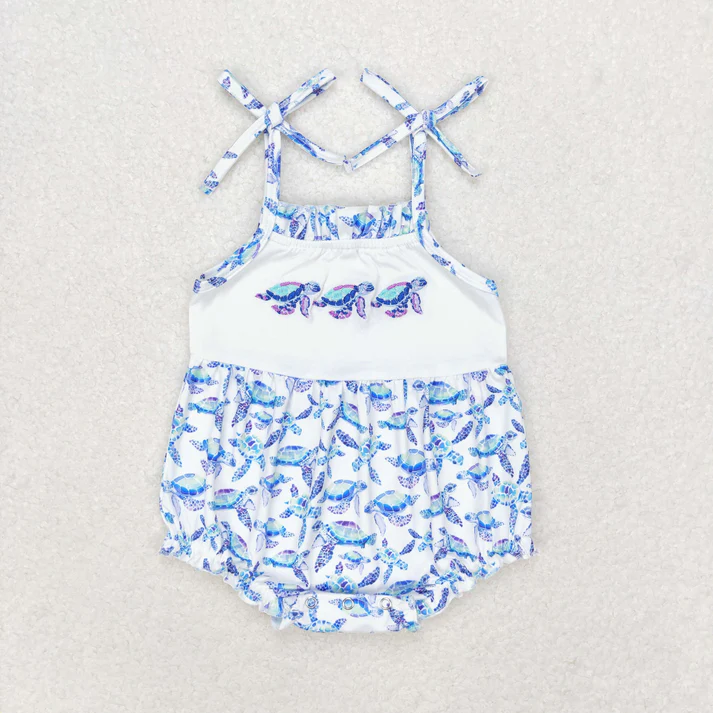 Kids Sea Turtle Embroidery Sibling Clothes