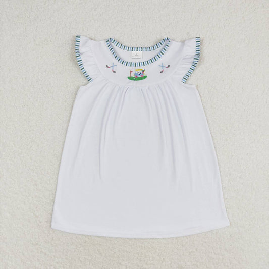 cotton white golf embroidery dress